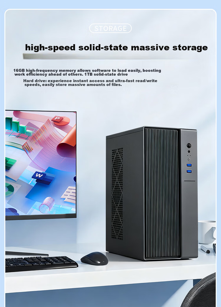 Weipuna New Desktop Computer Host Office Commercial Home Enterprise Entertainment E-commerce Desktop PC Host Full Set [Core i3-4170 8G 256G] 8