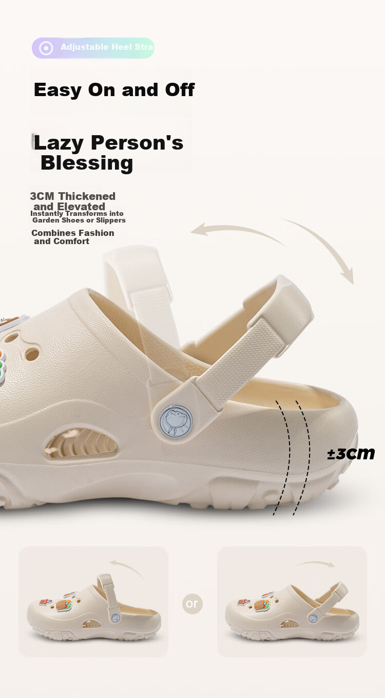 MashiMaro Unisex Couple Outdoor Slip-On Clogs Non-Slip Soft Sole Travel Beach Sandals 5