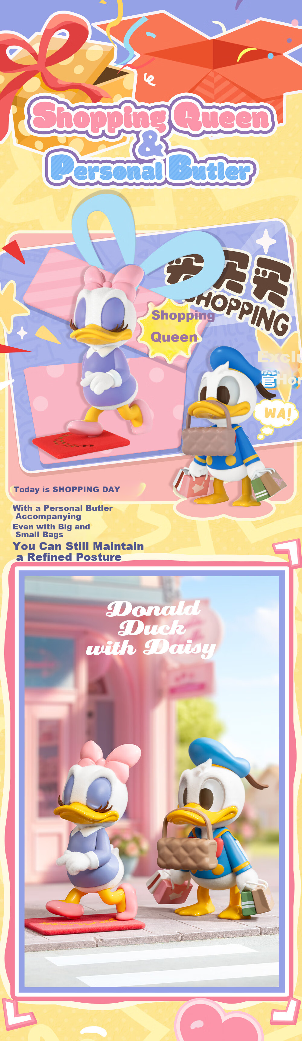 52TOYS Donald Duck and Daisy Duck Blind Box Figurine Toy Set of 8 Birthday Gift 5
