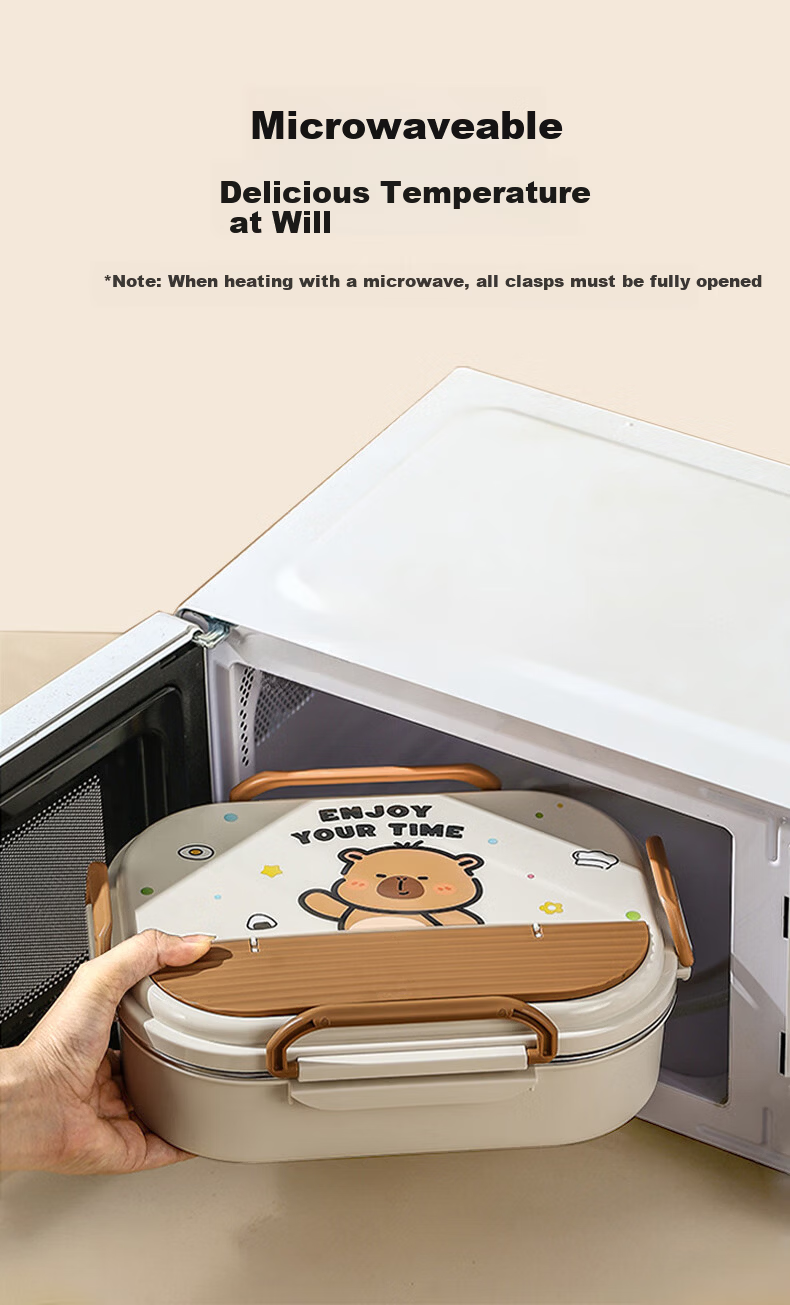 Baoshi Insulated Lunch Box Stainless Steel Bento Box for Office Workers and Students Microwave Double Layer with Insulation Bag 4