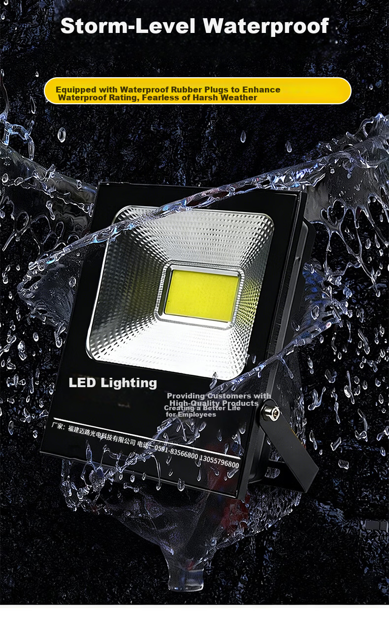 Thermarest LED Floodlight Outdoor Lighting Super Bright Spotlight Worksite Stadium Portable Wired 220V Plug-in Work Light 10