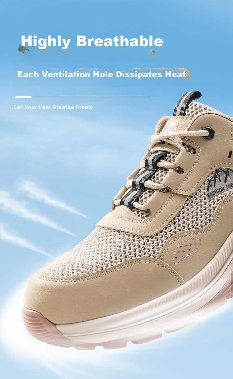 Jingtu Men's Summer Breathable Steel Toe Safety Work Shoes Anti-Smash Anti-Puncture Comfortable Durable 5039FBK Size 43 3