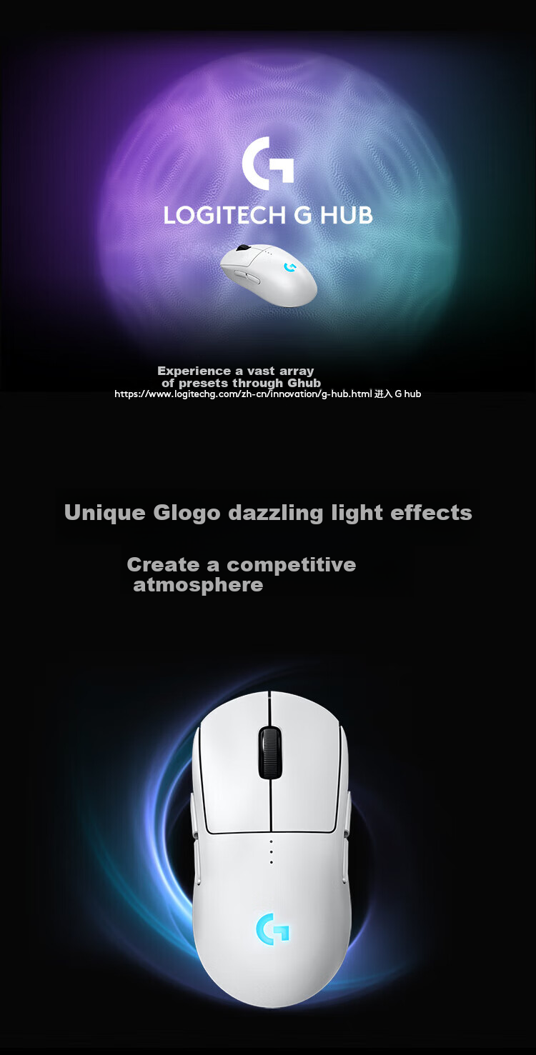 G GPW3 Wireless Gaming Mouse, Dog Poo King Third Generation Lightweight Design Gaming E-Sports Dual-Mode Mouse, GPW3 White E-Sports Gift Box 2