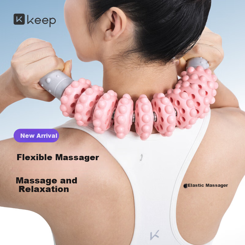 Keep Wolf Fang Massage Roller Muscle Relaxation Leg Yoga Professional Roller Home Waist Massager Sakura Pink