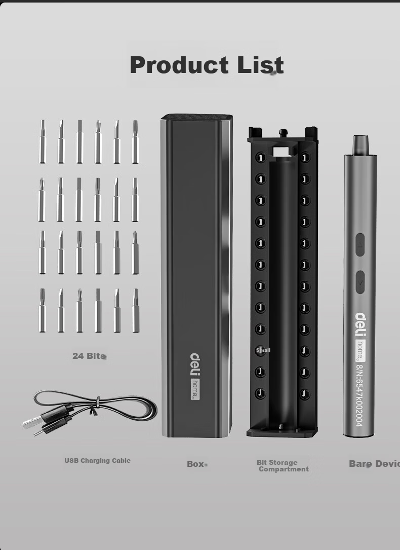 Deli Electric Screwdriver Mini Household Electric Screwdriver Set for Tablet and Camera Repair 15