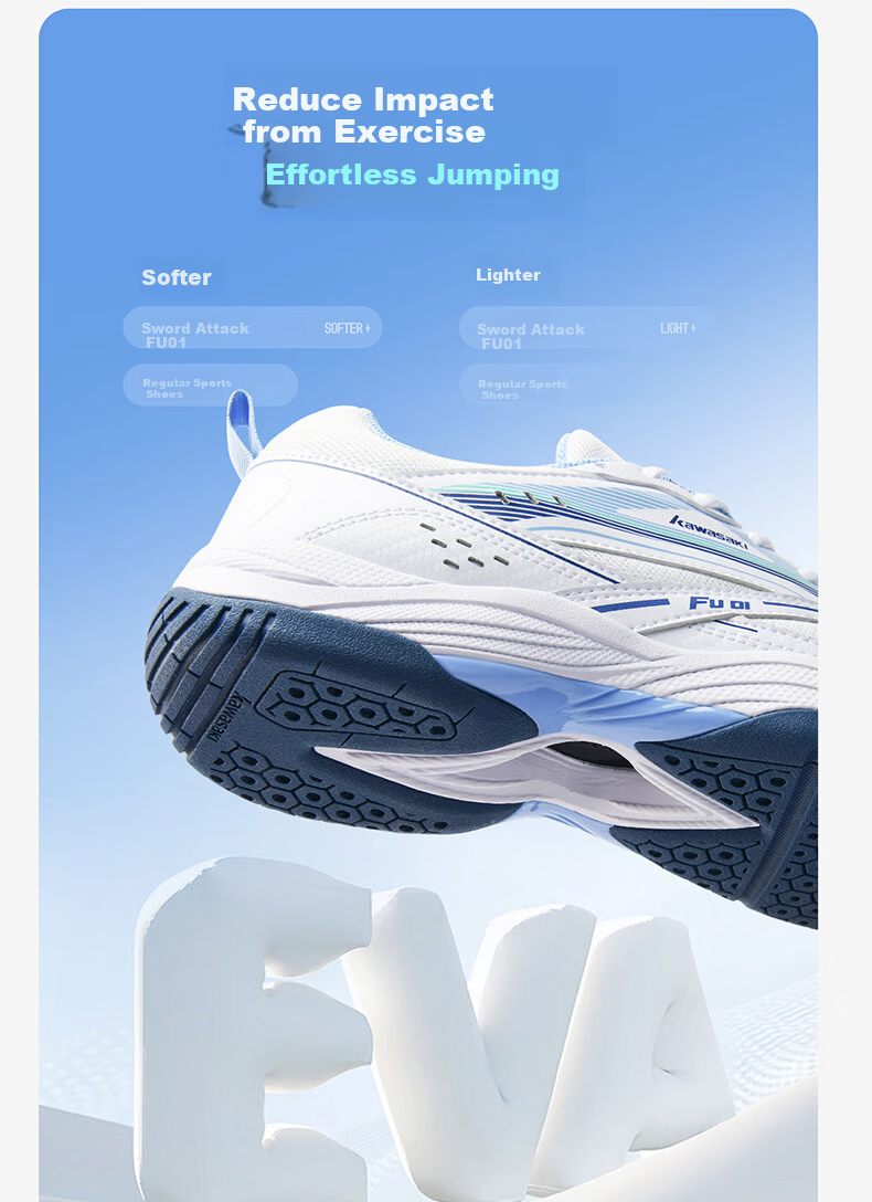 KAWASAKI Professional Badminton Shoes Unisex Lightweight Non-Slip Shock Absorption Training and Competition Shoes for Youth Beginners 9