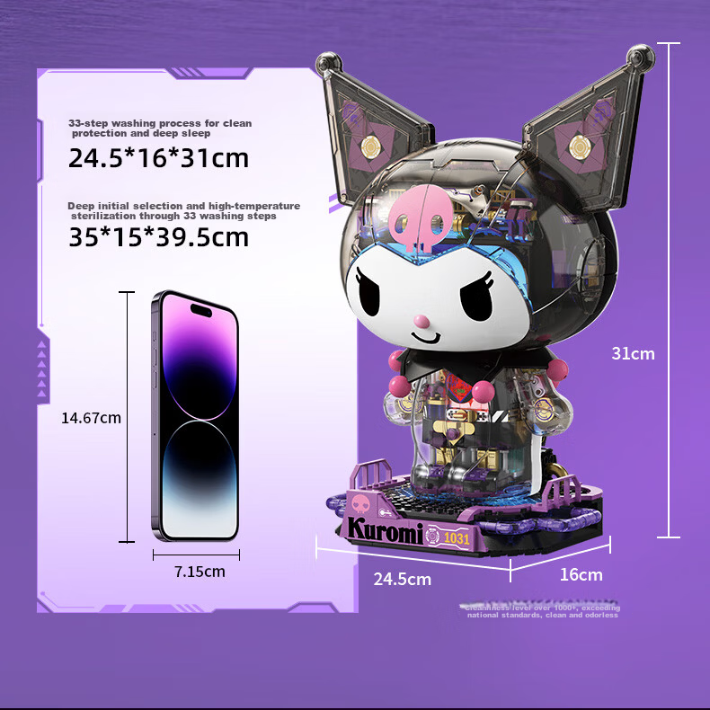 TOP TOY Sanrio Hello Kitty Pink Wish Castle Building Blocks Toy Girls Children's Day Gift 5