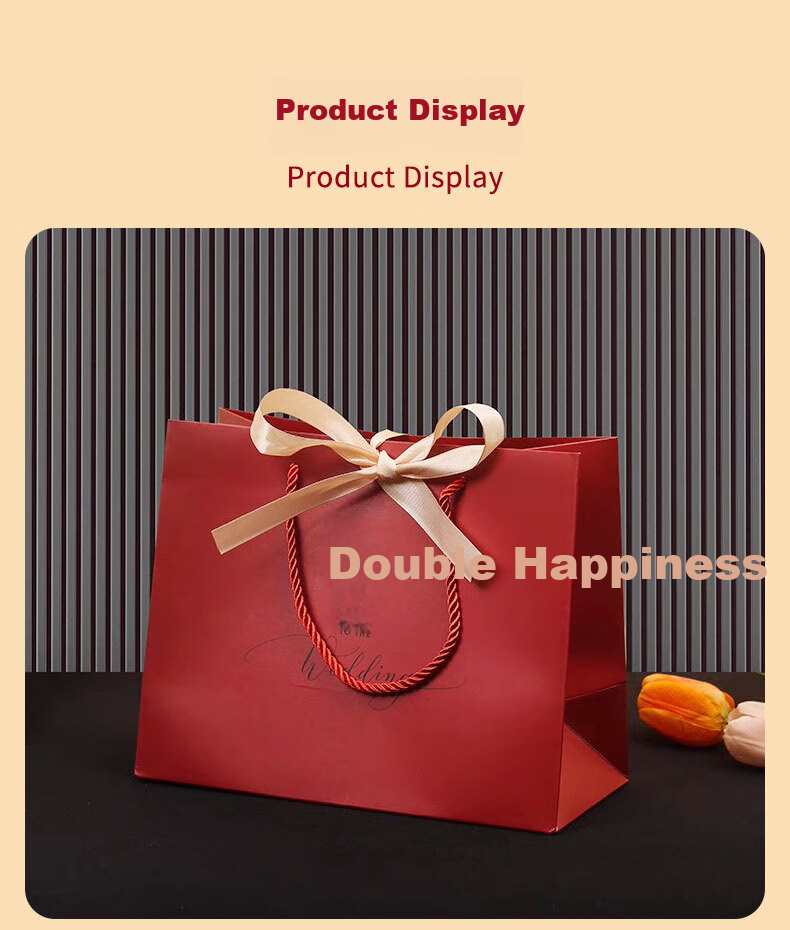 40,000 Kilometers Wedding Engagement Gift Tote Bag Dowry Red Storage Organizer Wedding Celebration Bag Bridal Gift Candy Bag 8