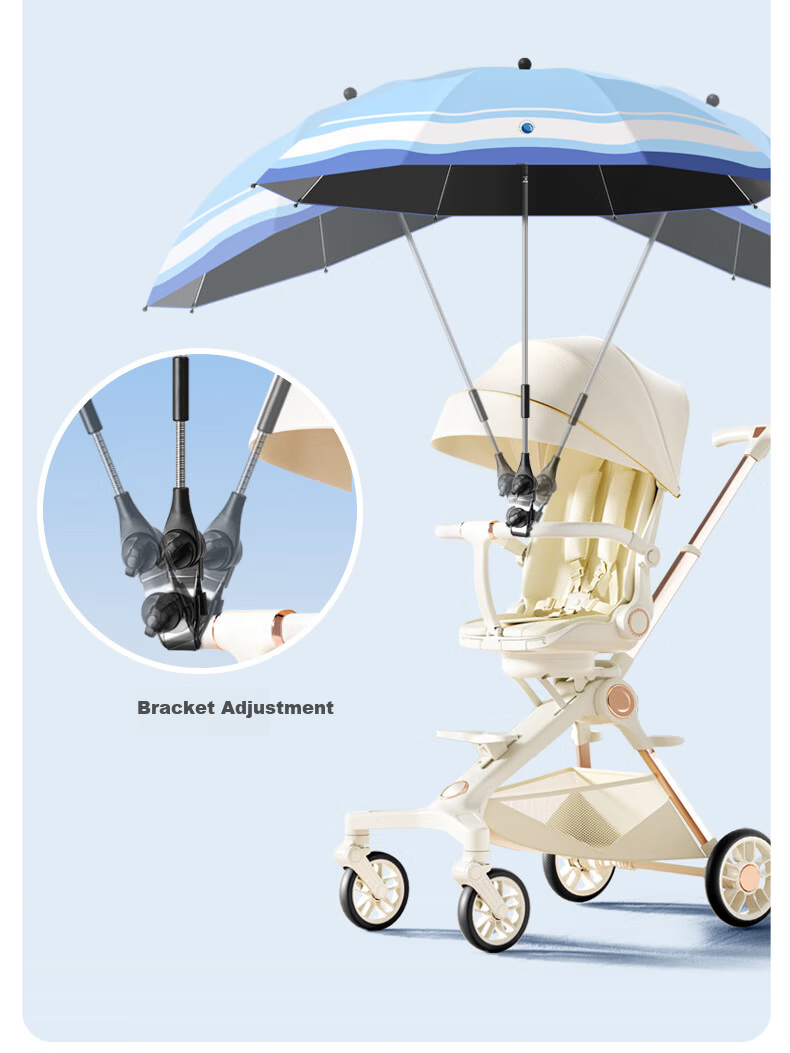 Mido Baby Stroller Sunshade Umbrella Tricycle Pushchair Sun Protection Rain Umbrella M901 Peach Pink 6