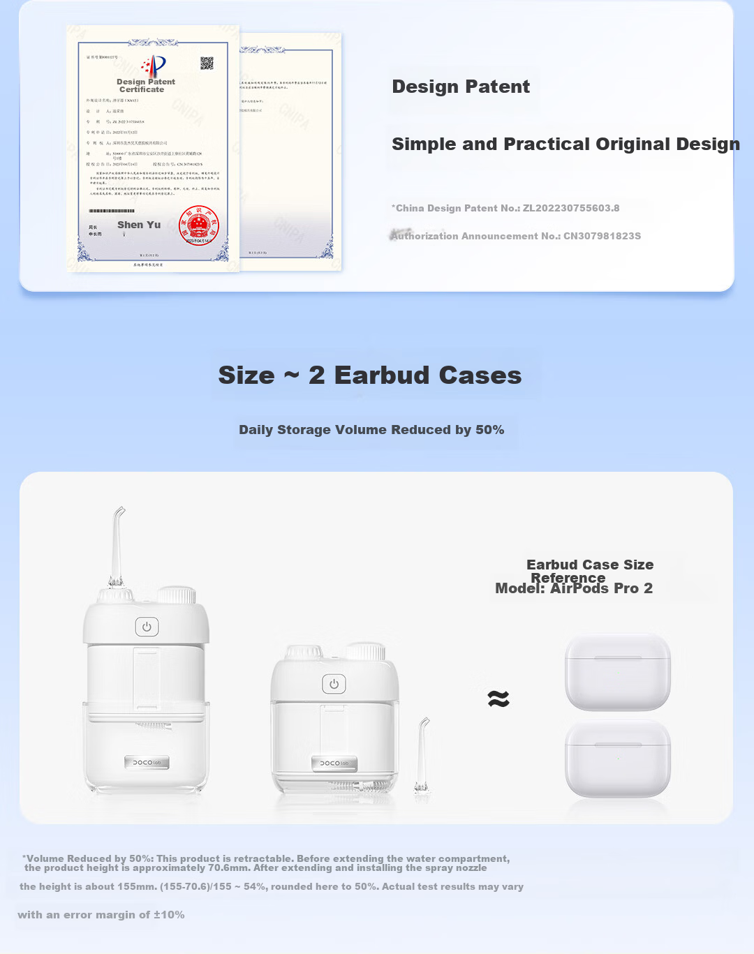DOCO LAB Electric Oral Irrigator Portable Orthodontic Water Flosser Ultrasonic Teeth Cleaner Tartar Remover Dental Water Jet Tooth Washer Birthday Gift for Girlfriend Boyfriend 3