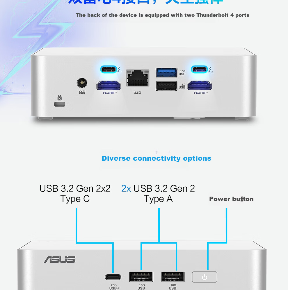 ASUS NUC15 Pro+ Mini PC National Subsidy High-Performance OpenClaw AI Office Desktop Computer (Ultra9-285H 32GB 1TB Win11) 16