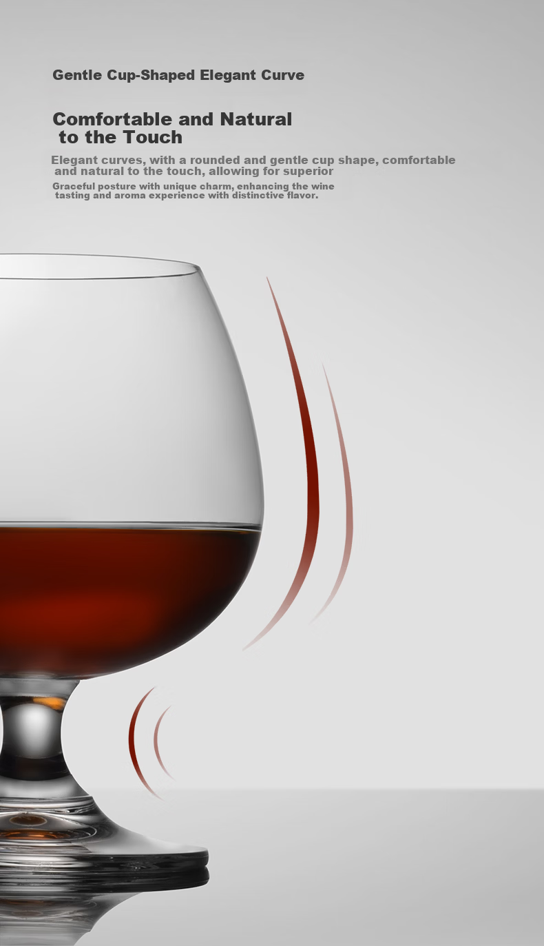 CLITON Brandy Glass European Style Crystal Whiskey Glass Short Stem Glass Whisky Glass Set of 2 CL-JB14 2
