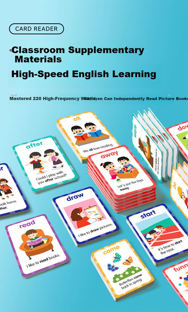 Shalin Saalin Early Childhood English Enlightenment TPR Action Instruction Cards, Interactive Flashcards for English Vocabulary, Early Education for Childre 3