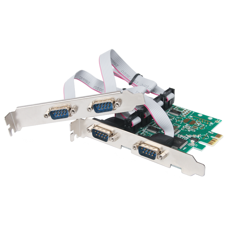 MOGE PCIe x1 to 4-Port RS232 Expansion Card MC2328 Desktop 4-Port Serial Adapter Card WCH Chip