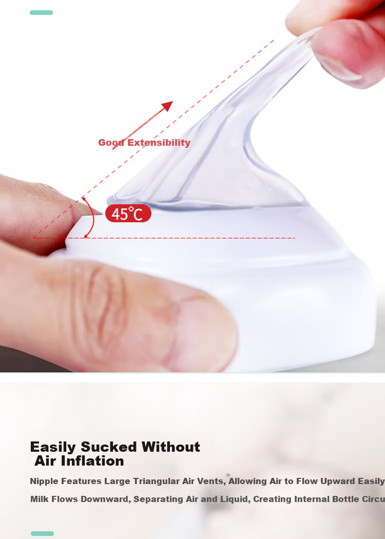 Aibao Bear Square Baby Bottle Nipple Accessory Stage 3 Round Hole 6+ Months (Compatible with Various Hegen Square Bottles) 5