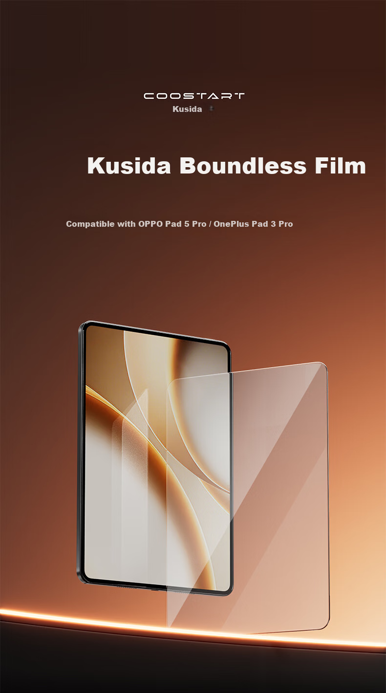 Kustar Tempered Glass Screen Protector for OPPO Pad 5 Pro / OnePlus Pad 3 Pro 13.2-inch Tablet, High-Definition, High Transparency, Anti-Fingerprint, Easy Installation 1