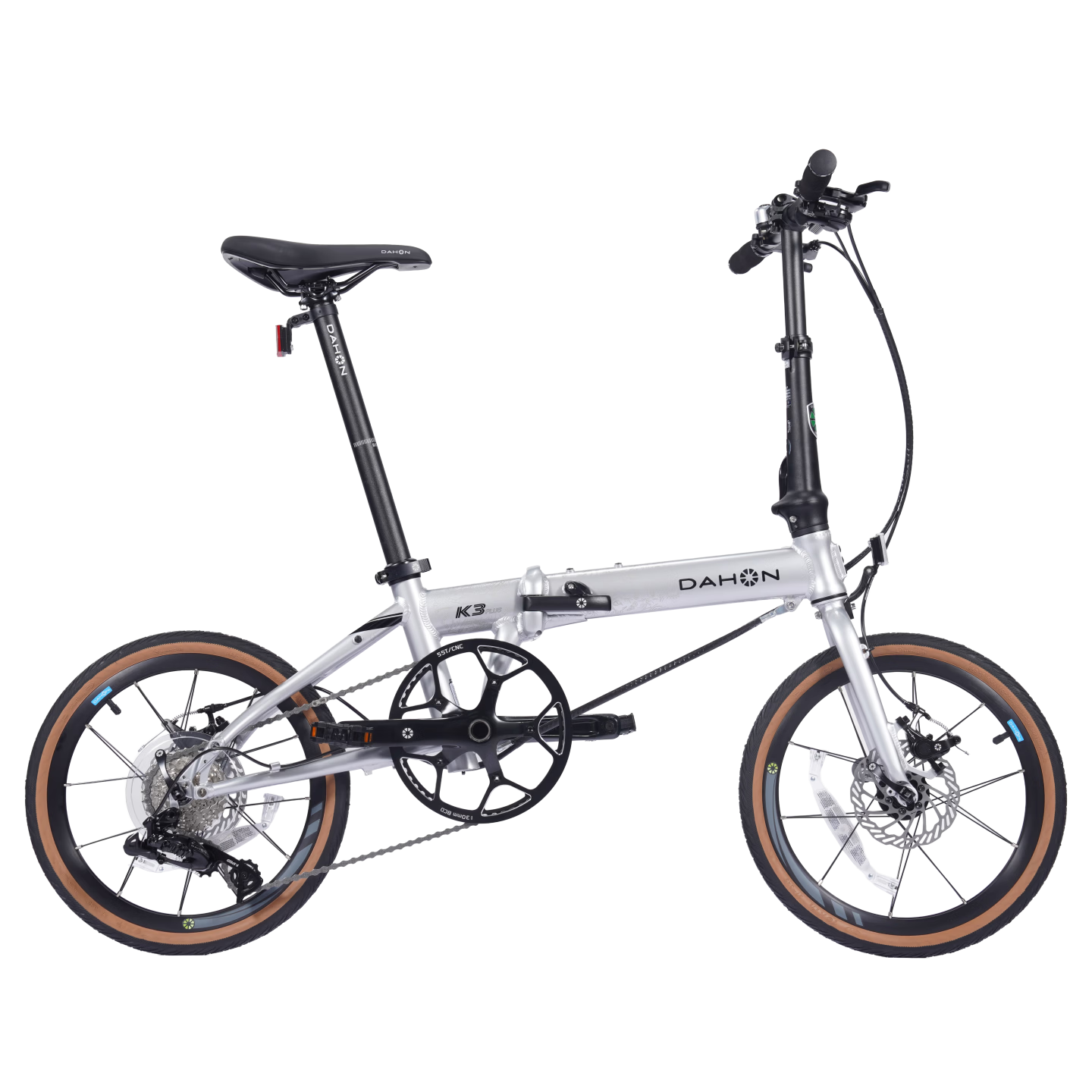 Dahon 16-inch 9-Speed Disc Brake K3PLUS Unisex Sports Bicycle KAA693 Silver [349 Wheelset]
