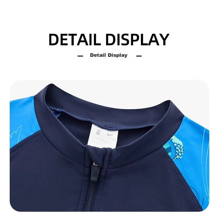 ANTA Kids Boys 2025 New Long Sleeve One-Piece Swimsuit Youth Children's Beach Sun Protection Quick-Dry Swimwear 9