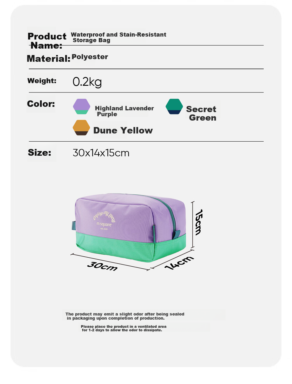 M Square Waterproof Large Capacity Storage Shoe Bag Gym Swimming Toiletry Bag Travel Portable Anti-Dirt Secret Green 13