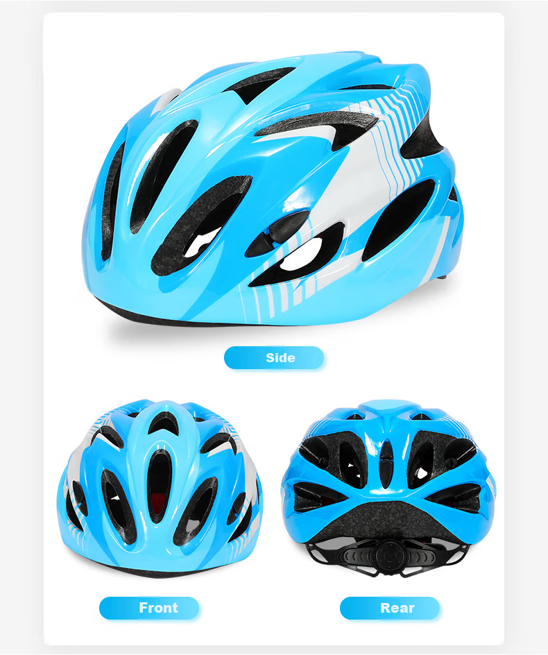 Haolebao Kids Bicycle Helmet Integrated Adjustable Riding Helmet Cool Blue Black 10