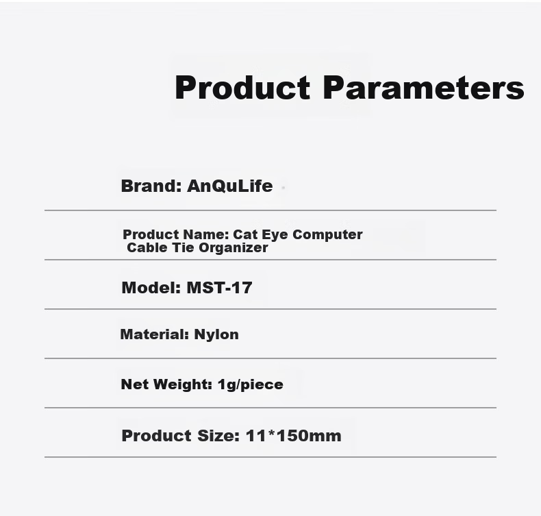 ANQULIFE Desktop Computer Magic Tape Cable Organizer Wire Management Strap with Cat Eye Cable Tie AQ-D008 5