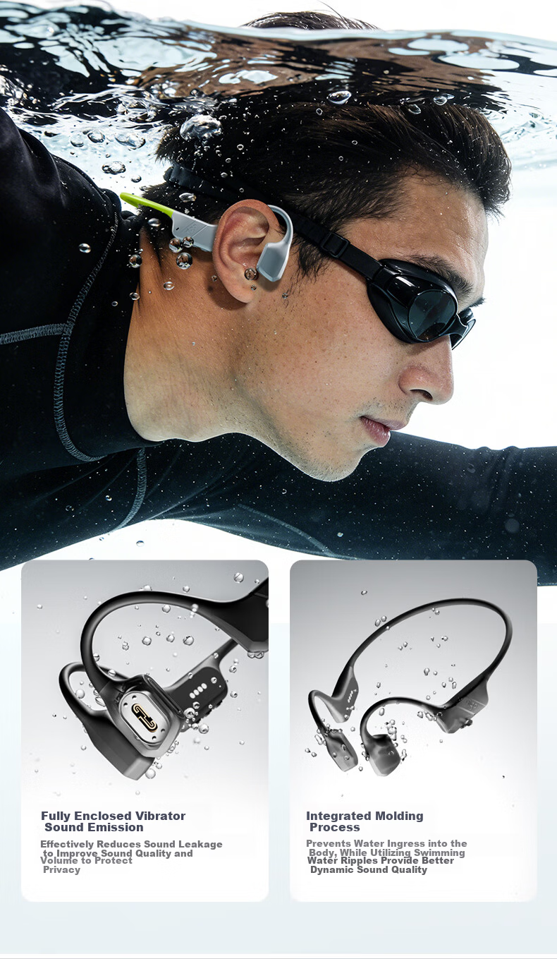 Aigo Bluetooth Earphones True Bone Conduction Earhook Sports Wireless IP68 Dustproof Waterproof MP3 Compatible for Kids Running Cycling GS08max Black 9