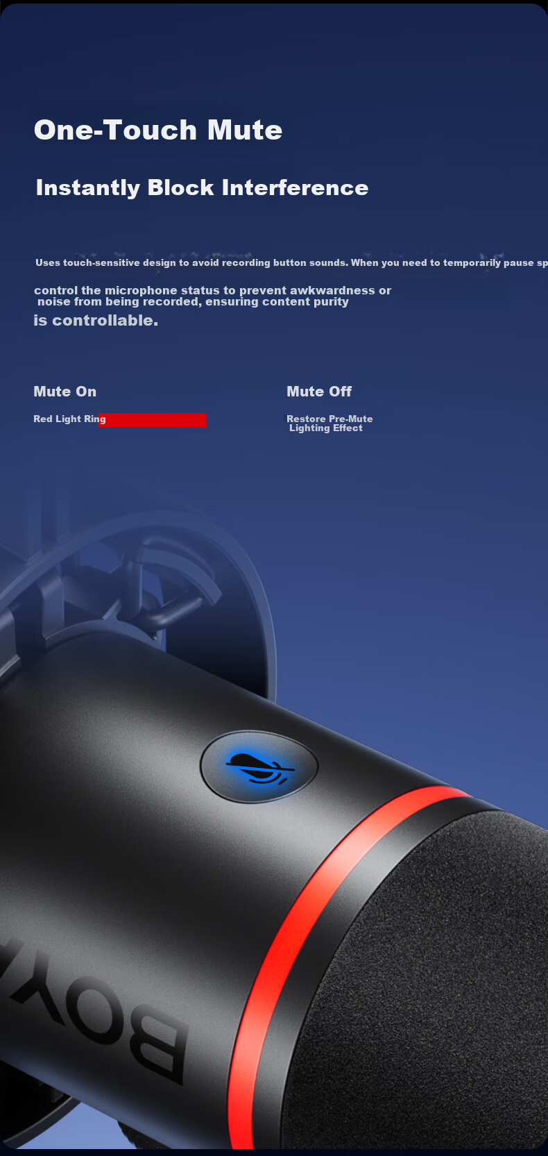 BOYA S60 Computer Microphone Desktop Mic Streaming Gaming Microphone KTV Dubbing Recording Noise-Cancelling Dynamic Microphone with Software Tuning 5