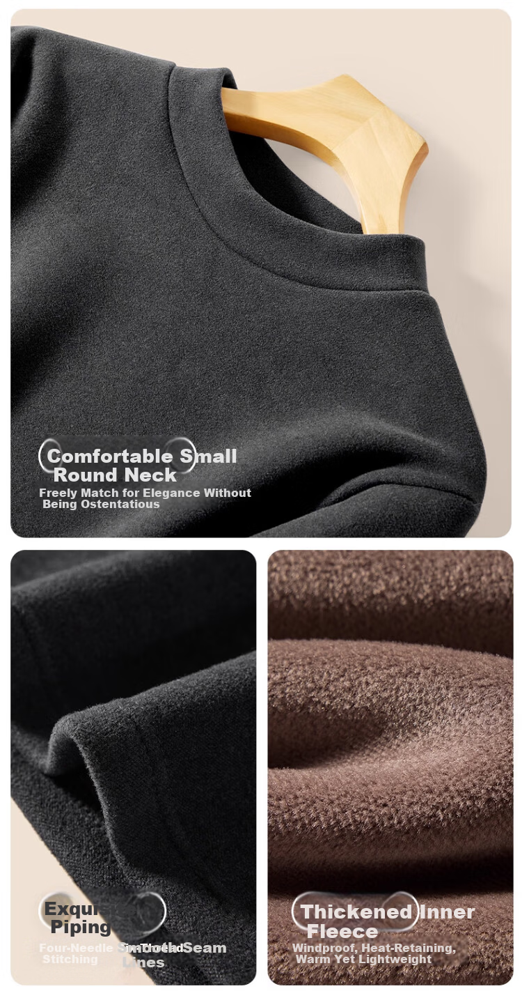 Zaisu Half Turtleneck Thermal Underwear Men Fleece Thickened Heat Retaining Warm Autumn Winter Cold Protection Innerwear Set 11