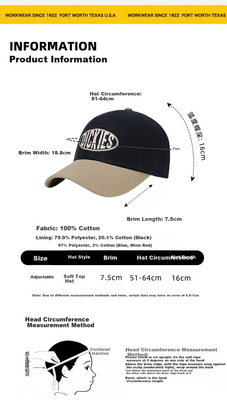 Dickies Embroidered Letter Colorblock Baseball Cap Unisex Large Brim Soft Top Slim Face Burgundy Duckbill Casual Hat 2