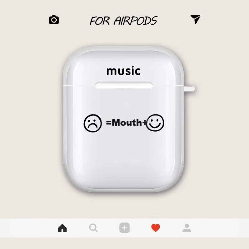Beiyipin Creative Smiley Note Transparent Protective Case for AirPods Pro and AirPods 3 Music Happy Apple Earphone Case 6