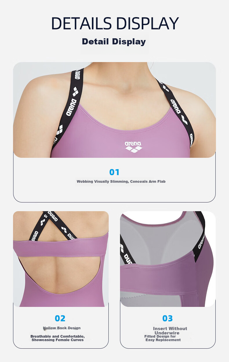 Arena Women's Swimsuit 2026 New Slim Fit Fashion Sports Fitness One-Piece Sleeveless Triangle Training Swimwear 11