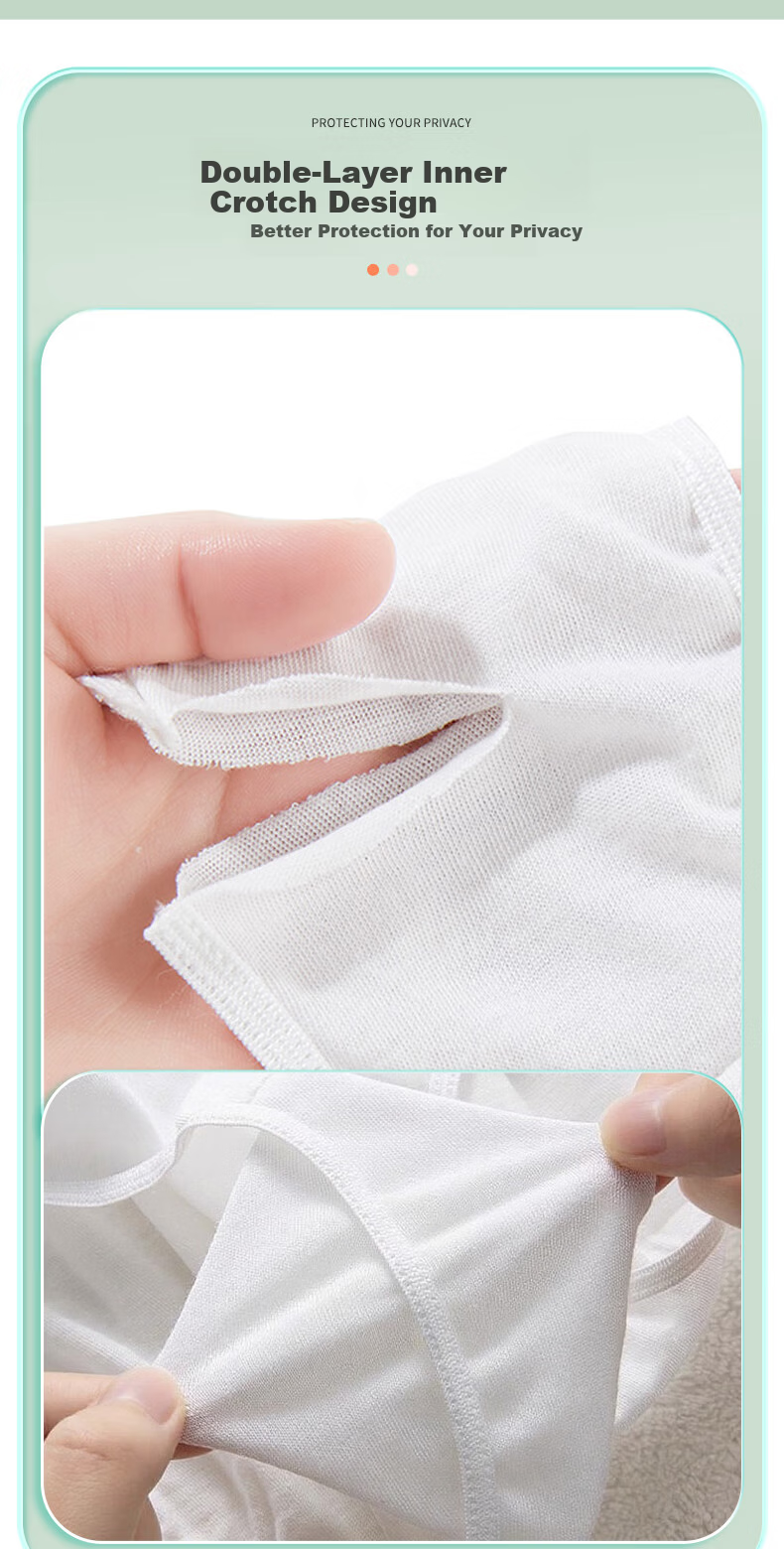 NolansenDi [100% Cotton] Women's Disposable Underwear Maternity Wash-Free Portable Travel Individually Packaged 10-Pack White Size M 6