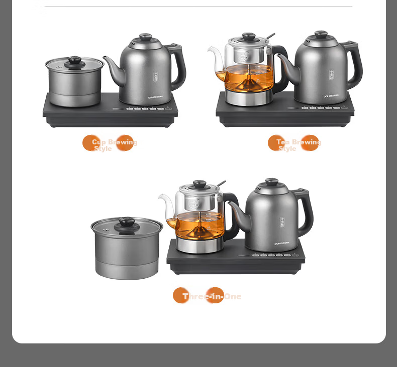 OUMETE Fully Automatic Water Supply Electric Kettle Embedded Tea Table Kettle Handle Water Supply Tea Brewing and Boiling Integrated Machine 316L Insulated Steaming Tea Brewing Kettle OMT-JS1930 21