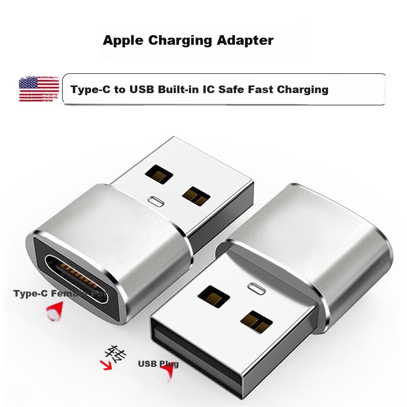 Xuanyi Compatible Apple iPhone 17 Pro Max/16/15/14/13 Charging Cable Adapter PD Type-C to USB Converter Fast Charging for Tablet Car Power Bank