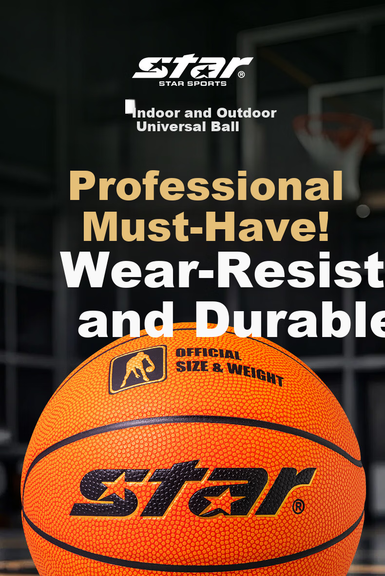 Star Basketball No.7 Dustproof Sweat-Absorbent Microfiber Indoor and Outdoor Universal Adult Professional Competition Training BB3007C 1
