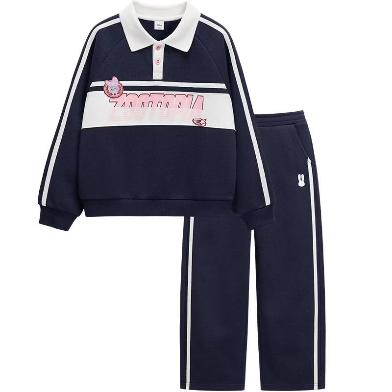 Disney Girls' Fashion Set 2026 Spring New Children's Jacket Sweatshirt Sweatpants Sports Two-Piece School Style