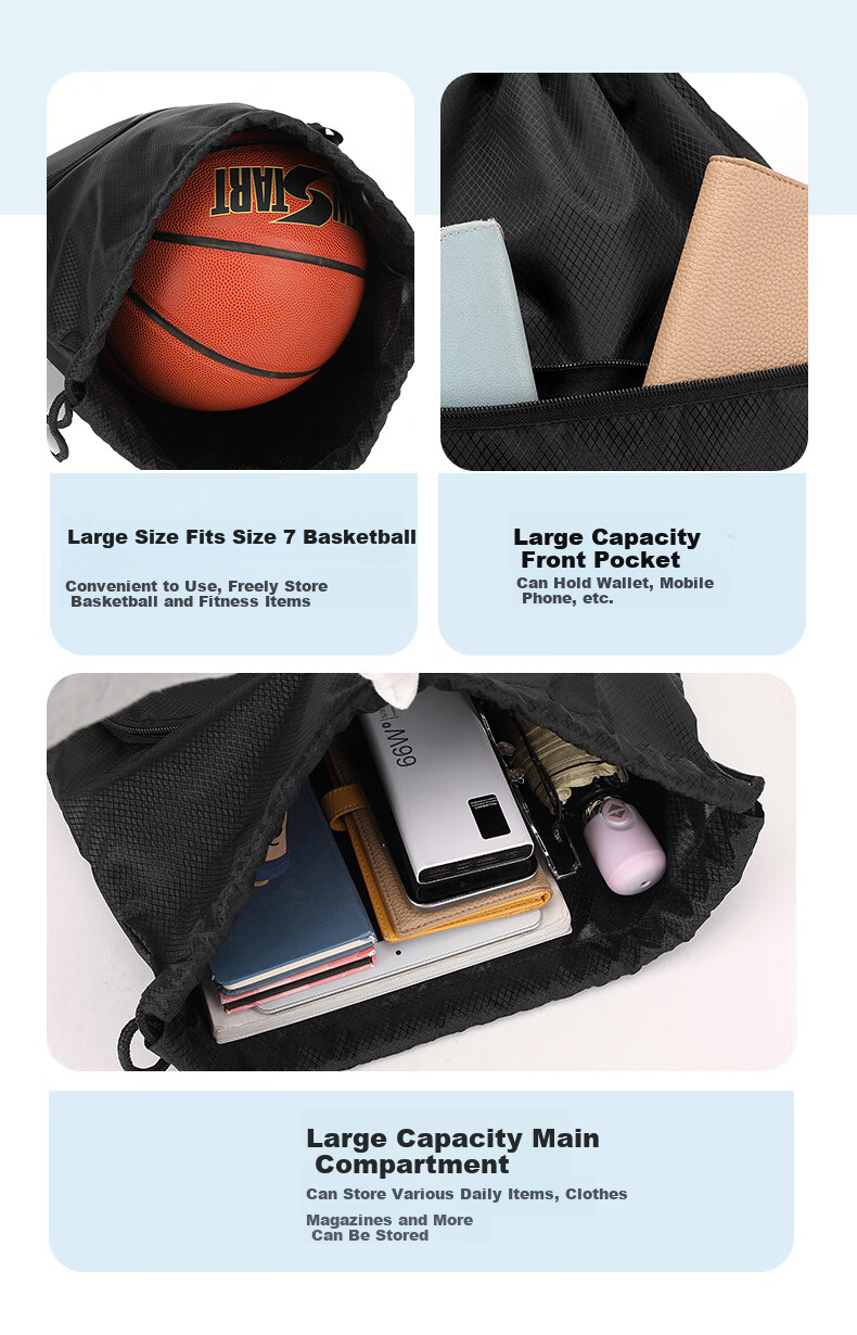 SCOGOLF Sports Backpack Unisex Gym Bag Swimming Drawstring Football Storage Sack School Basketball Bag 6