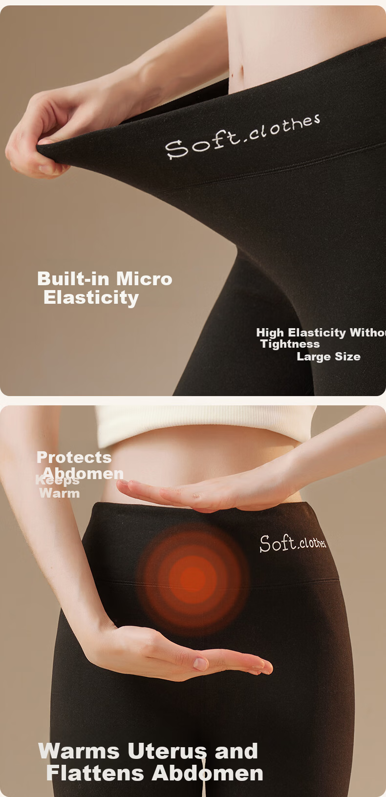 MiiOW Cashmere Silk Thermal Warm Palace Abdomen Shaping High-Waist Hip-Lifting Antibacterial Deodorizing Women's Thermal Pants 9