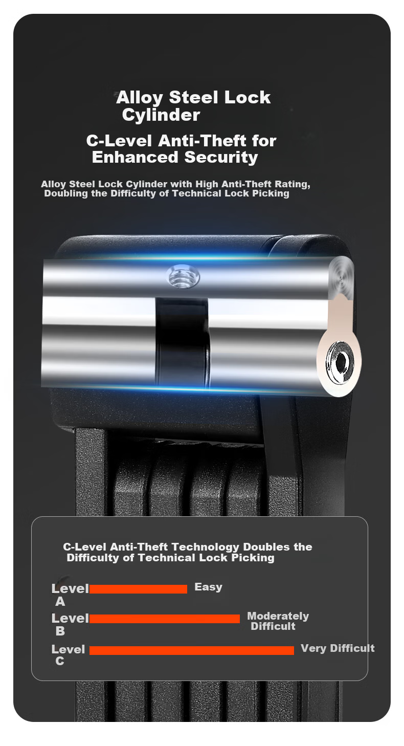 Captain Tas Bicycle Lock Mountain Road Folding Portable Foldable Electric Motorcycle Anti-theft Alloy Steel Lock 1