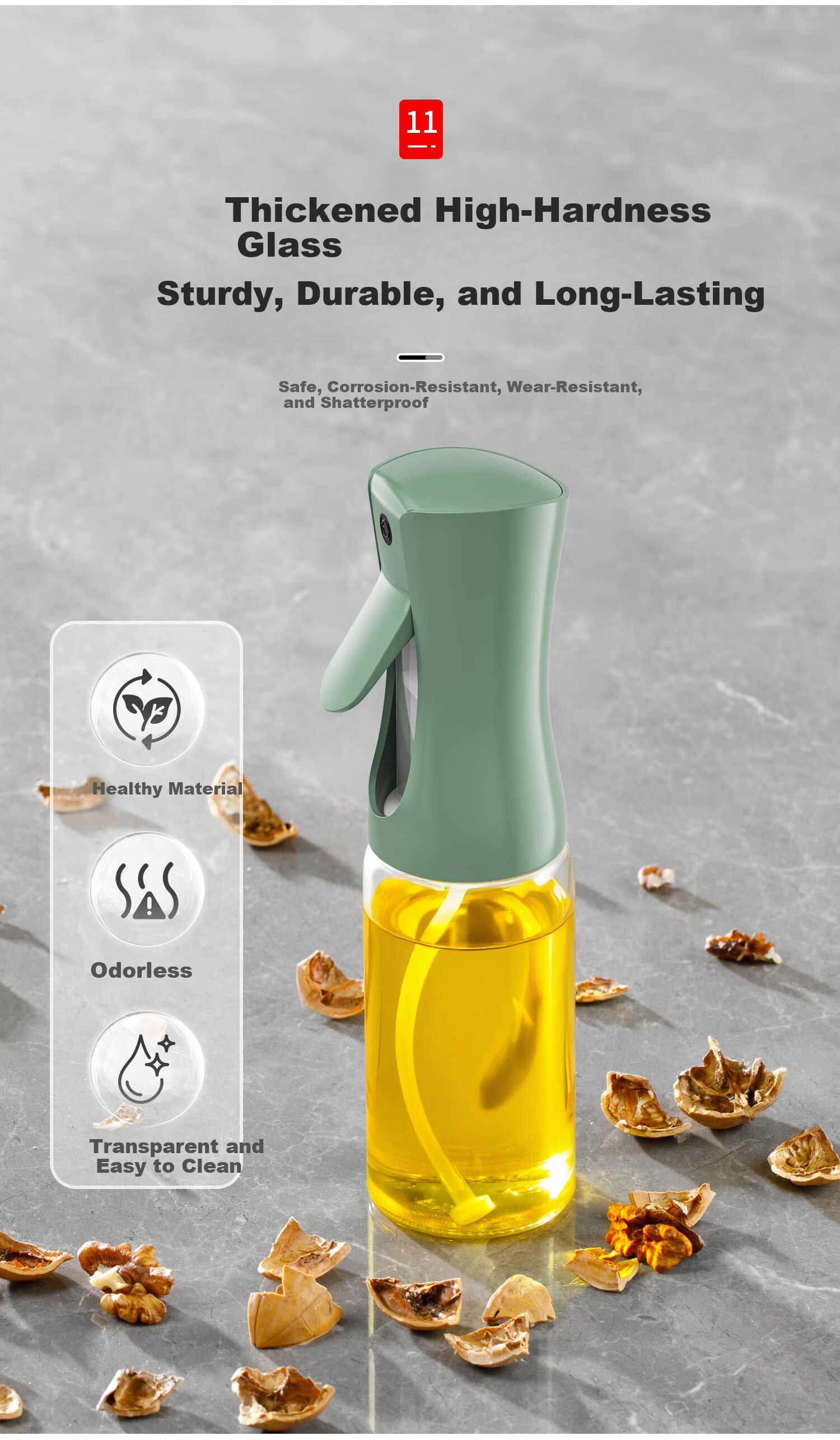 KATEI STORY Japanese Glass Oil Sprayer Kitchen Household Air Fryer Oil Bottle Spray Bottle Atomized Oil Container 8