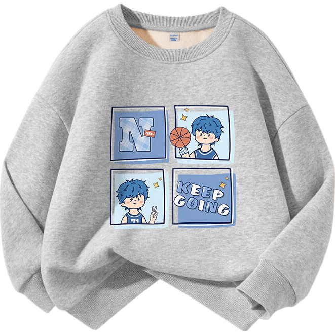 Baleno Boys' Fleece-lined Warm Base Round Neck Top for Autumn/Winter 2025 Children's Wear Boys' Long-sleeved Winter Coat