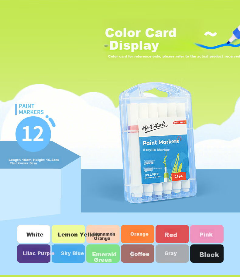 ARTECHO Direct Liquid Acrylic Marker Soft Tip Color Pen Set for Kids, Washable Black 3-Pack CS-ATOD29*3 Art Supplies for Elementary and Kindergarten 17
