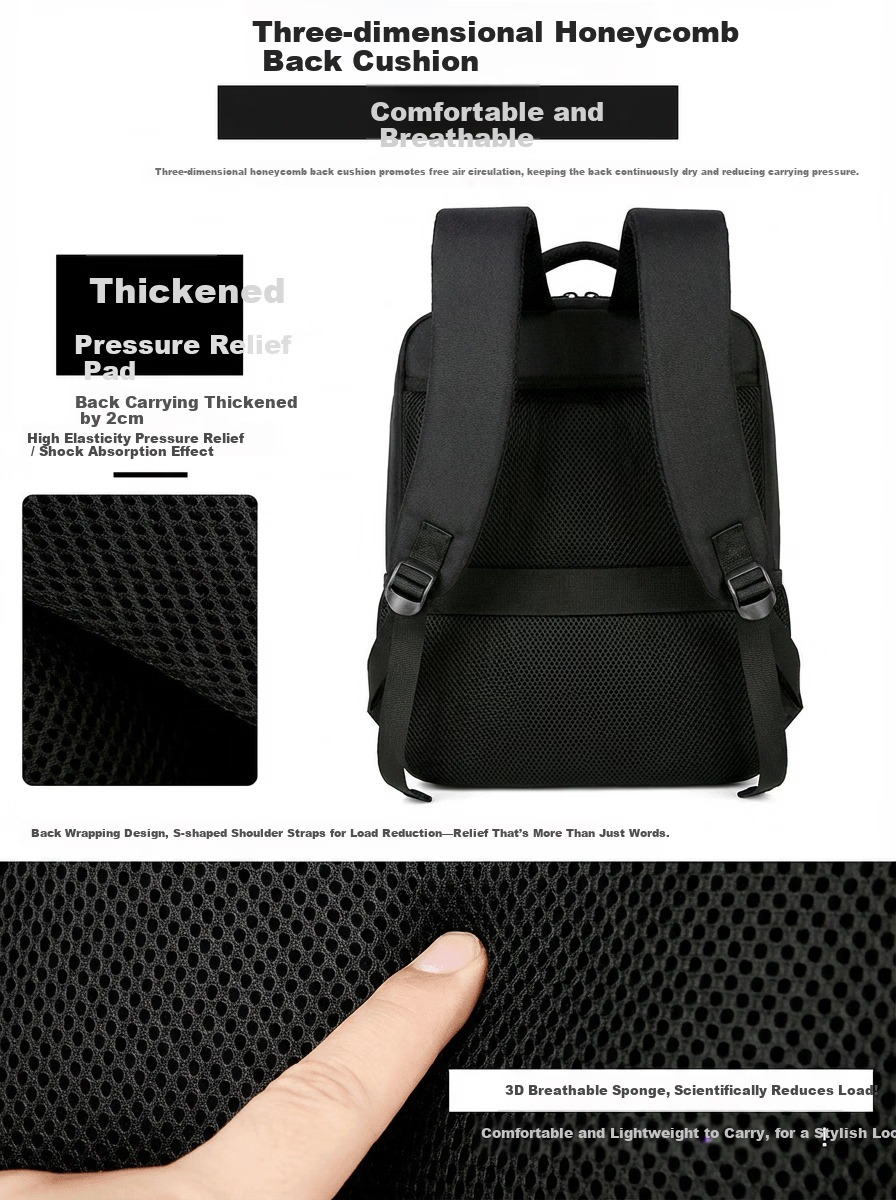 Lvxiao Laptop Backpack, Suitable for 15.6/16-Inch Notebooks, Compatible with Lenovo Legion, ASUS, HP Gaming Laptops, Multi-Compartment Business Large Capacity with USB Charging Port 8