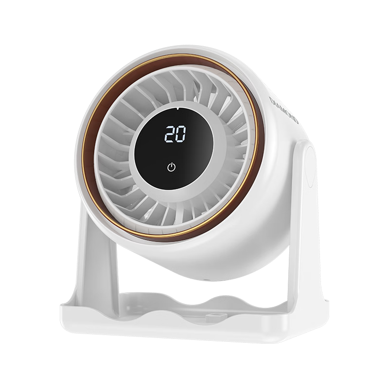 Diamond Brand [Storm Whisper] Desktop Mini Fan USB Portable Rechargeable Electric Fan Outdoor Camping Long Battery Life Cooling Device Dorm Bedside Small Fan WB18 White