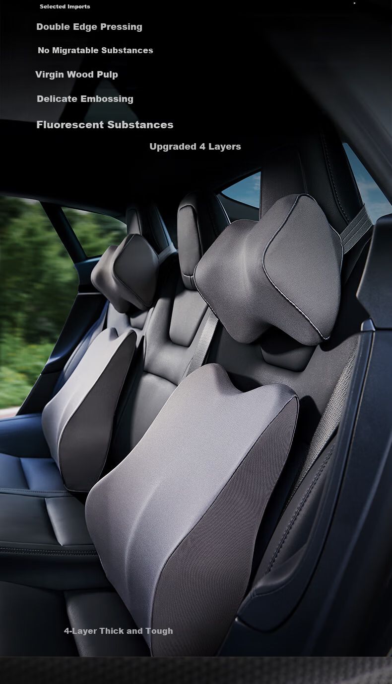 8H Car Headrest Pillow Neck Support Cushion Car Seat Backrest Compatible with Tesla and More JD Self-operated Yu7 Universal 12