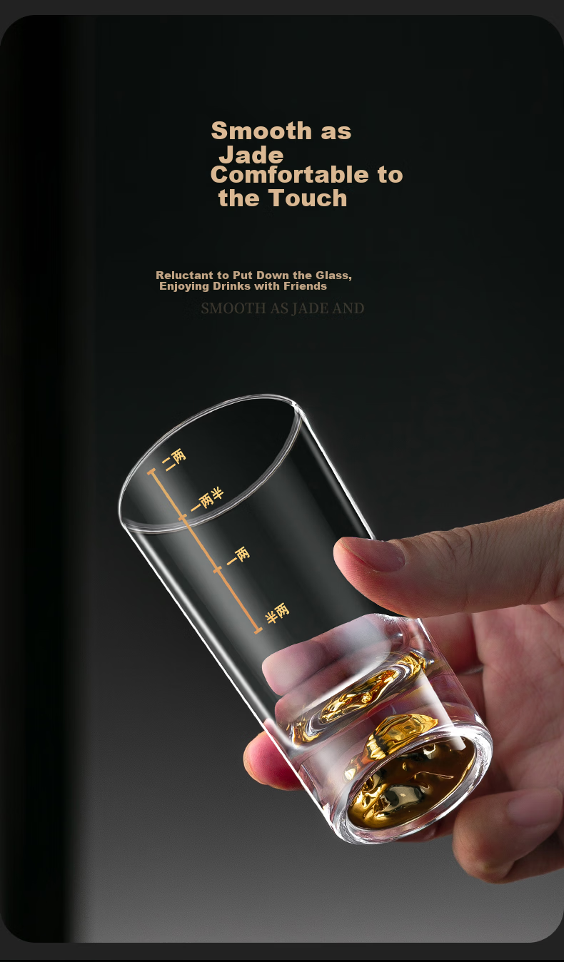CRISTALGLASS Jinshan 60ml White Liquor Glass Set High-End Home Glassware with Graduated Decanter and Six Small Cups 5