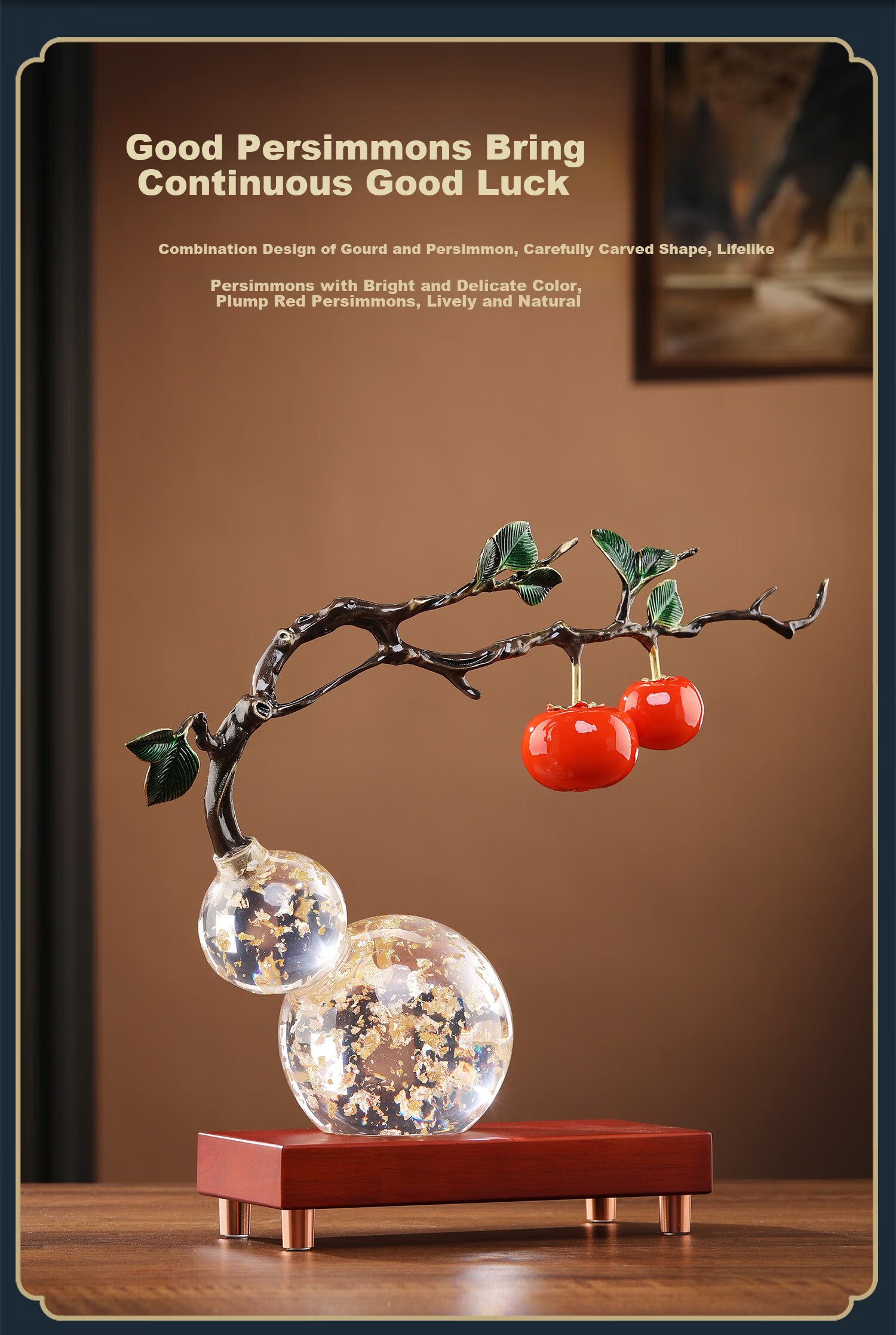 Daming Copper Craftsman New Chinese Style Gourd Ornament Everything Goes Well Living Room Entrance Decoration Opening Housewarming Moving Gift Handicraft 4
