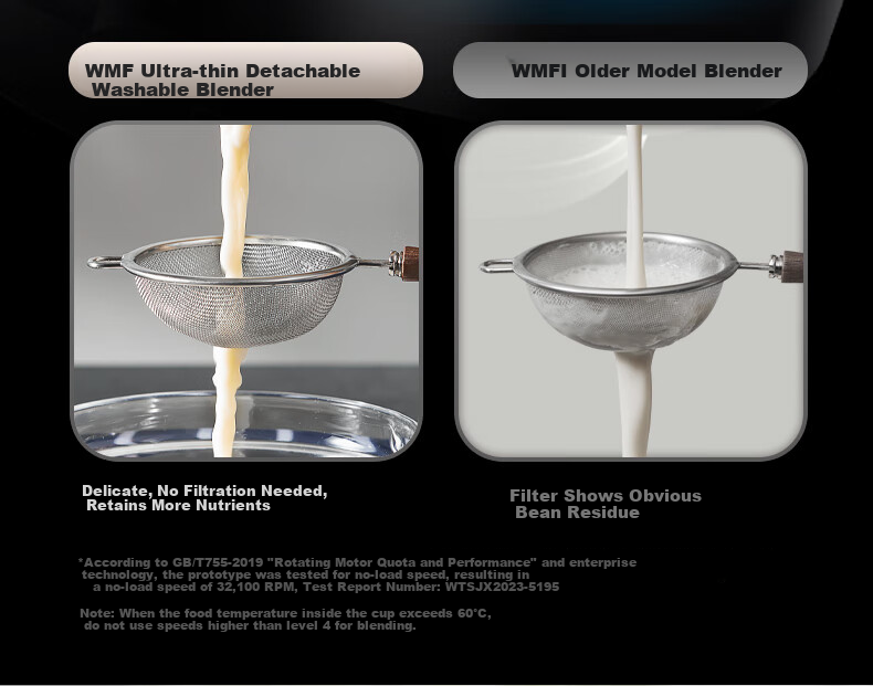 WMF Brushless Titanium Blade Blender Variable Frequency Noise Reduction 1.5L Hot and Cold Dual Use Waterproof Smart Control Panel Detachable Blade Grinder Food Processor 13