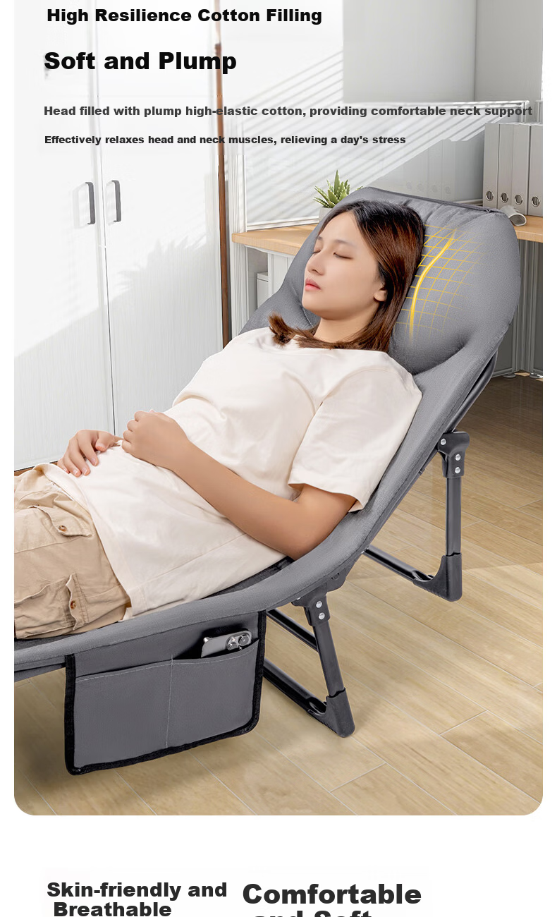 JEEP Folding Nap Bed Hospital Multifunctional Portable Single Military Cot Outdoor Office Recliner Large Size 3