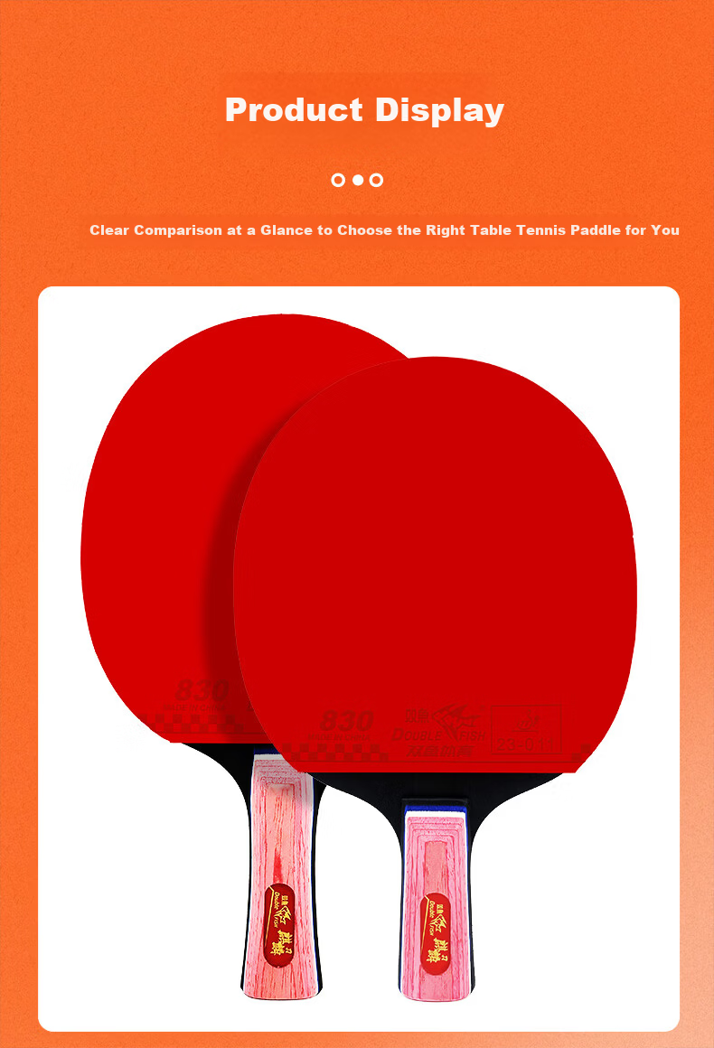 DOUBLE FISH Penhold and Shakehand Beginner Training Student Youth High Elasticity Sponge Table Tennis Paddle Competition Racket 13